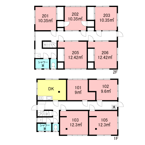 シェアハウス武蔵小杉間取り図